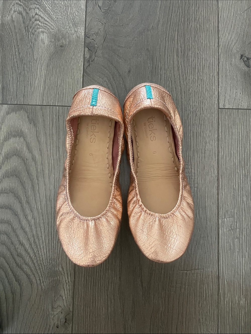 Tieks Rose Gold Leather Ballet Flats Sz:6 - Picture 4 of 7